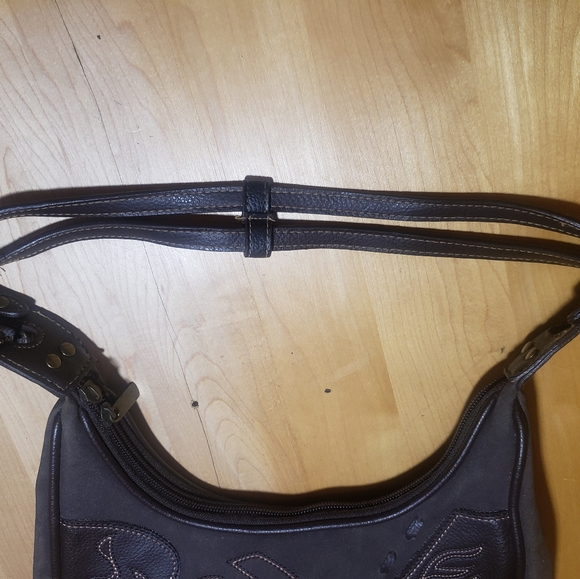 Frankie & Johnnie Vintage Embroidered Brown Shoulder Bag - Picture 5 of 8